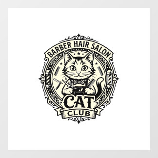 バーバー 床屋 ネコ ねこ 猫 面白い グラフィック - バーバー H ウィンドウサイン