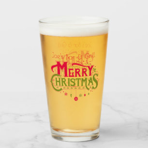 バーパーソナライズされたとグリルの陽気なクリスマス タンブラーグラス