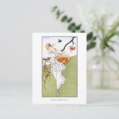 バービアストローフランスのハットファッションイラストレーション ポストカード (スタンド正面)