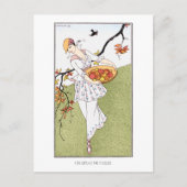 バービアストローフランスのハットファッションイラストレーション ポストカード (正面)