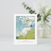 バービアリトルホワイトドレスフランスのファッション ポストカード (スタンド正面)