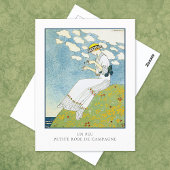 バービアリトルホワイトドレスフランスのファッション ポストカード