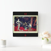 バービアレトロファッション時計 スクエア壁時計 (ホーム)