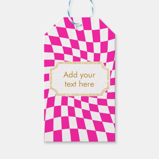 バービエコアピモダンッ市松模様にク ギフトタグ (正面)
