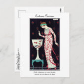 バービエフランスのアールデコファッションコスチュームパリジャン ポストカード (正面/裏面)