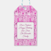 バービパーソナライズされたーコアピンクとホットピンクファッション ギフトタグ (裏面)