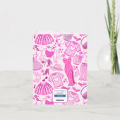 バービーコアピンクとホットピンクのファッションパターン カード (裏面)