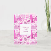 バービーコアピンクとホットピンクのファッションパターン カード (正面)