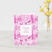 バービーコアピンクとホットピンクのファッションパターン カード (黄色い花)