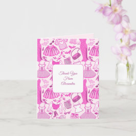 バービーコアピンクとホットピンクのファッションパターン カード