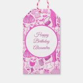 バービーコアピンクとホットピンクのファッションパターン ギフトタグ (正面)