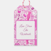 バービーコアピンクとホットピンクのファッションパターン ギフトタグ (裏面)