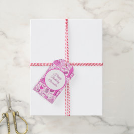 バービーコアピンクとホットピンクのファッションパターン ギフトタグ