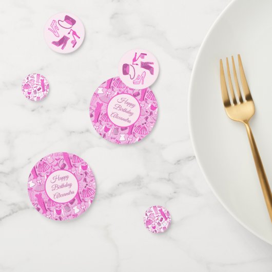 バービーコアピンクとホットピンクのファッションパターン コンフェッティ (グループ)