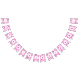 バービーコアピンクとホットピンクのファッションパターン バンティングフラッグ