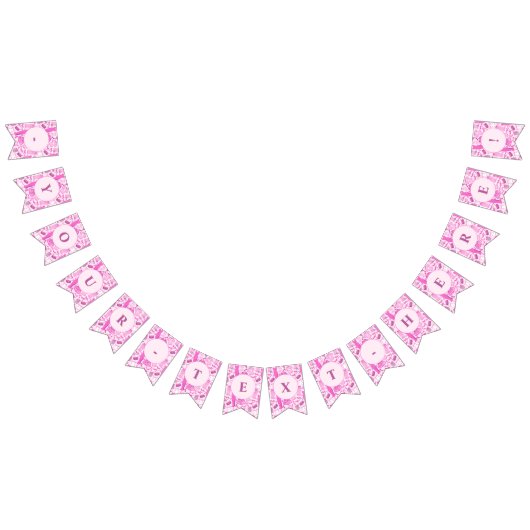 バービーコアピンクとホットピンクのファッションパターン バンティングフラッグ (全)