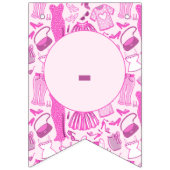 バービーコアピンクとホットピンクのファッションパターン バンティングフラッグ (第1の旗)