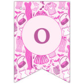 バービーコアピンクとホットピンクのファッションパターン バンティングフラッグ (第3の旗)