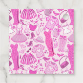 バービーコアピンクとホットピンクのファッションパターン フェイバータグ (裏面)