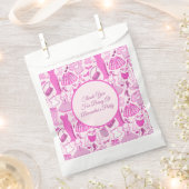 バービーコアピンクとホットピンクのファッションパターン フェイバーバッグ (クリップ留めされた状態)