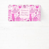 バービーコアピンクとホットピンクのファッションパターン 横断幕 (インサイチュ)