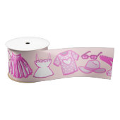 バービーコアピンクとホットピンクファッション サテンリボン (リール)