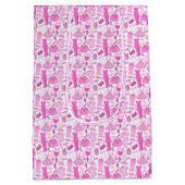 バービーコアピンクとホットピンクファッション ミディアムペーパーバッグ (裏面)