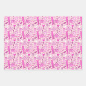 バービーコアピンクとホットピンクファッション ラッピングペーパーシート (正面)