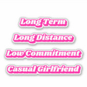 バービーコア熱いピンク長カジュアル期ガールフレンド シール (正面)