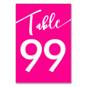 バービーコア熱ピンク白結婚書道 テーブルナンバー (裏面)