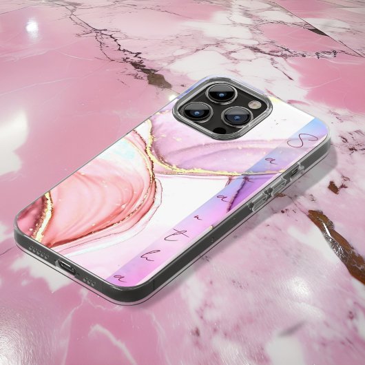 バービーピンクインスパイアグリッター石の大理石名 Case-Mate iPhoneケース