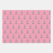 バービーピンククリスマスラッピング紙3枚 ラッピングペーパーシート (正面3)