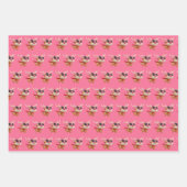 バービーピンククリスマスラッピング紙3枚 ラッピングペーパーシート (正面2)