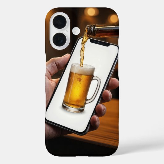 バービールボトル注ぎビール Case-Mate iPhoneケース (裏面)
