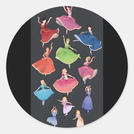 バービー人形 12人の踊るプリンセス ラウンドシール (正面)