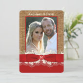 バーフェイクラップ，レース，ボウフォトウエディング招待，レッド3 招待状 (スタンド正面)