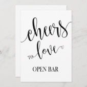 バーフラットカー結婚ドの看板を開く メニュー (正面/裏面)