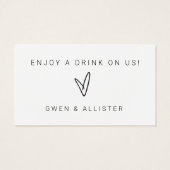 バーフリードリンクチケット結婚のカード披露宴 (裏面)