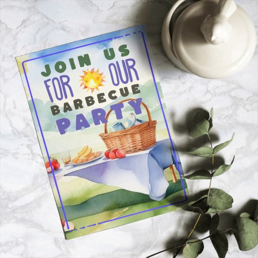 バーブバーベキューパーティの招待状 招待状