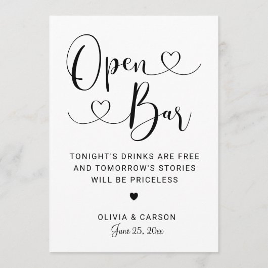 バーブラックハートス結婚クリプトの署名を開く 招待状 (正面)