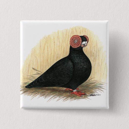 バーブ：標準ブラック 缶バッジ (正面)