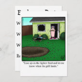 バーベおもしろいキューパーティの招待状 招待状 (正面/裏面)