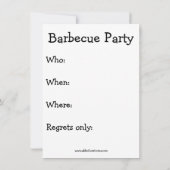 バーベおもしろいキューパーティの招待状 招待状 (裏面)
