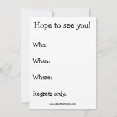 バーベおもしろいキューパーティの招待状「斑点」 招待状 (裏面)