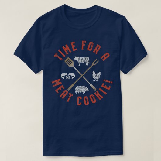 バーベおもしろいキュー焼き喫煙料理肉料理 Tシャツ (デザイン正面)