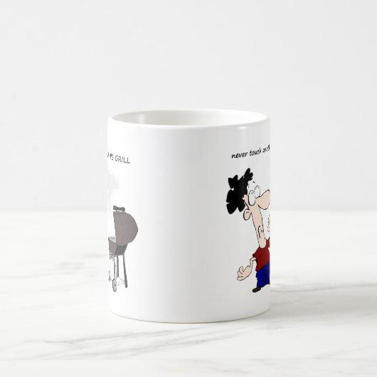 バーベおもしろいキューBBQクックアウト引用文漫画調理師 コーヒーマグカップ (中央)