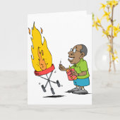 バーベおもしろいークの贈り物 カード (黄色い花)