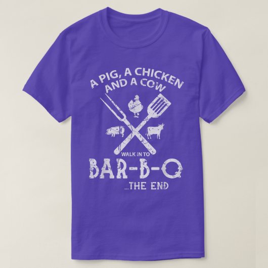 バーベおもしろいークBBでグリリング豚チキンカウウォーク Tシャツ (デザイン正面)