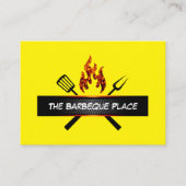 バーベカッコいいキューレストランとグリル名刺 名刺 (正面)