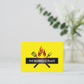 バーベカッコいいキューレストランとグリル名刺 名刺 (スタンド正面)